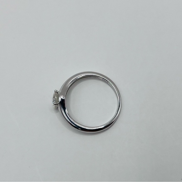 Moissanite Solitaire Sterling Silver Ring - Picture 3 of 7